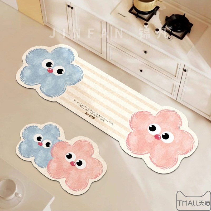 厨房专用硅藻泥地垫家用卡通垫子吸水防滑脚垫防脏卫生间厕所门垫,居家布艺,厨房地垫,淘宝优惠券,粉丝福利购,淘宝优惠卷