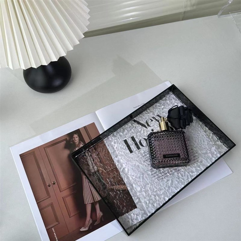 高级感亚克力收纳托盘轻奢浴室卫生间洗手台化妆品饰品香薰置物架