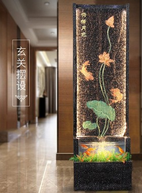 假山流水喷泉水幕墙屏风大型摆件创意家居鱼缸客厅庭院水景观装饰