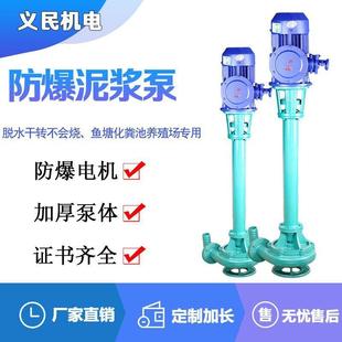 立式 防爆泥浆泵三相380V抽粪泵带铰刀加长污水淤泥杆泵煤矿污水泵