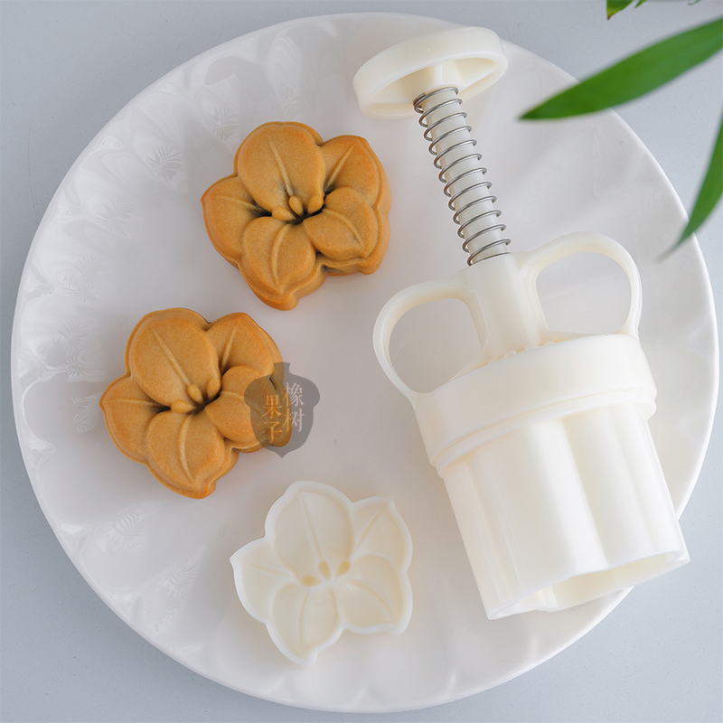 50g国风海棠鲜花饼模具 花朵diy手作工具中式糕点中秋节月饼模具