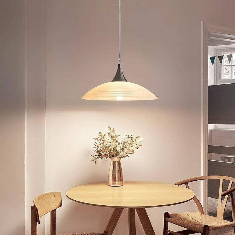 包豪斯餐厅吊灯日式复古创意水纹玻璃吊灯奶油民宿吧台餐桌饭厅灯