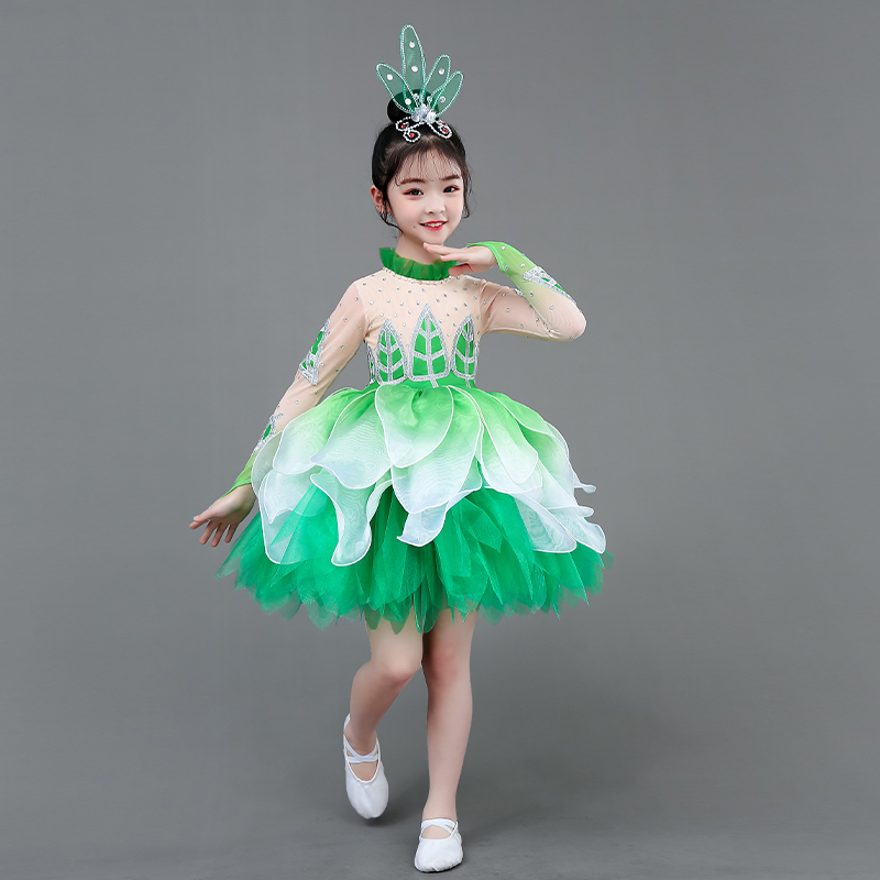 六一儿童荷花演出服荷塘月色舞蹈服小荷风采花仙童子茉莉花开表演