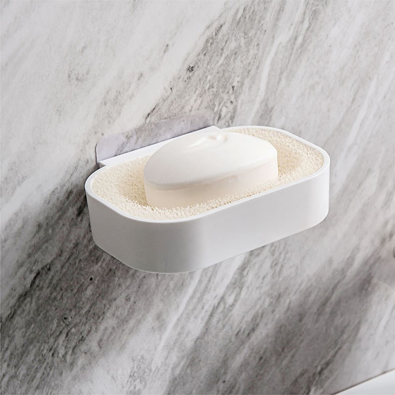舒适地带肥皂盒免打孔壁挂式沥水创意香皂家用收纳浴室海绵置物架