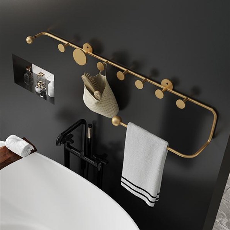 北欧轻奢衣帽架卧室衣架墙上装饰卫生间壁挂玄关衣帽间进门挂衣架