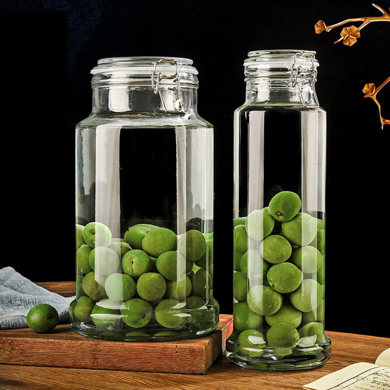 青梅泡酒瓶专用玻璃瓶果酒药酒空瓶家用加厚密封自酿酒罐子5斤装