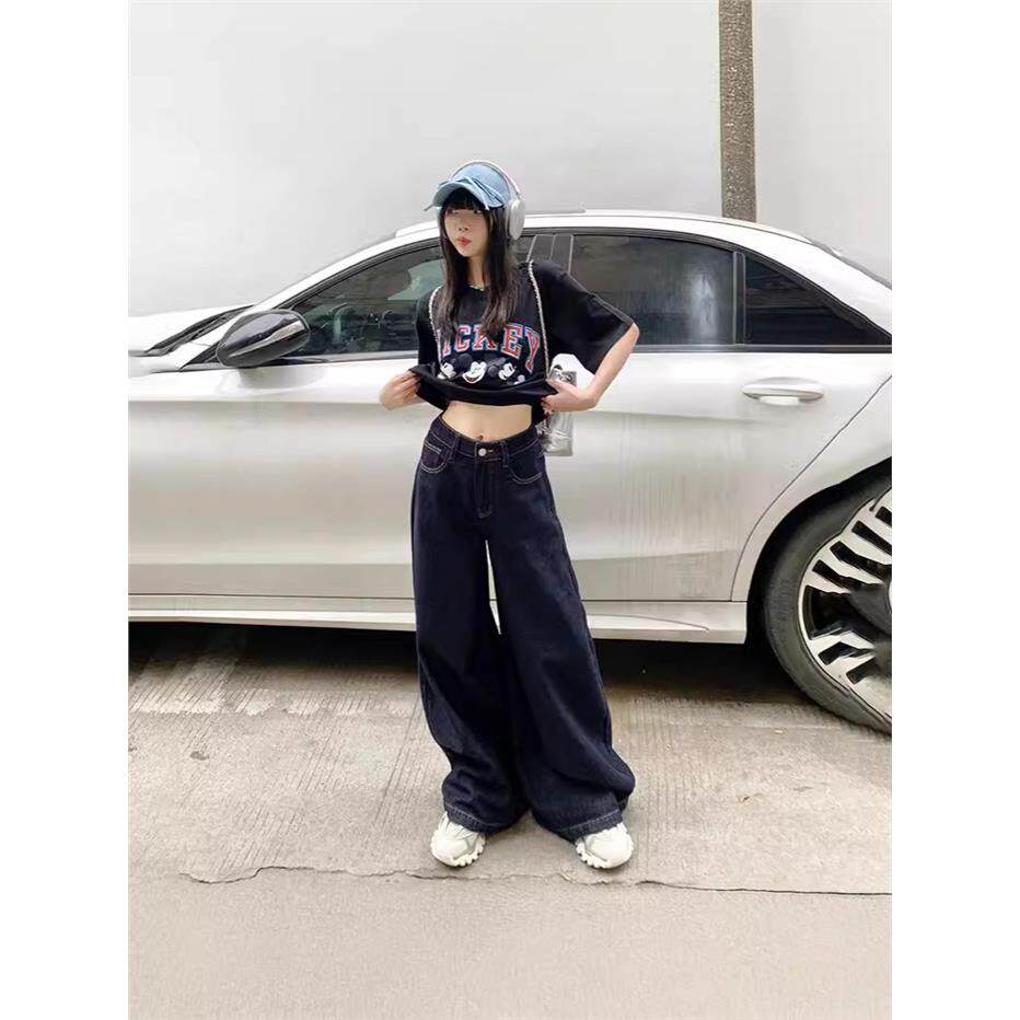薄款阔腿牛仔裤女夏季202