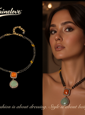 铜合金法式复古风项链女款