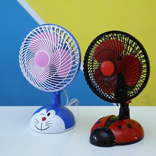 夹子小风扇静音家用桌面夹扇 小型摇头电风扇卡通学生宿舍床上台式