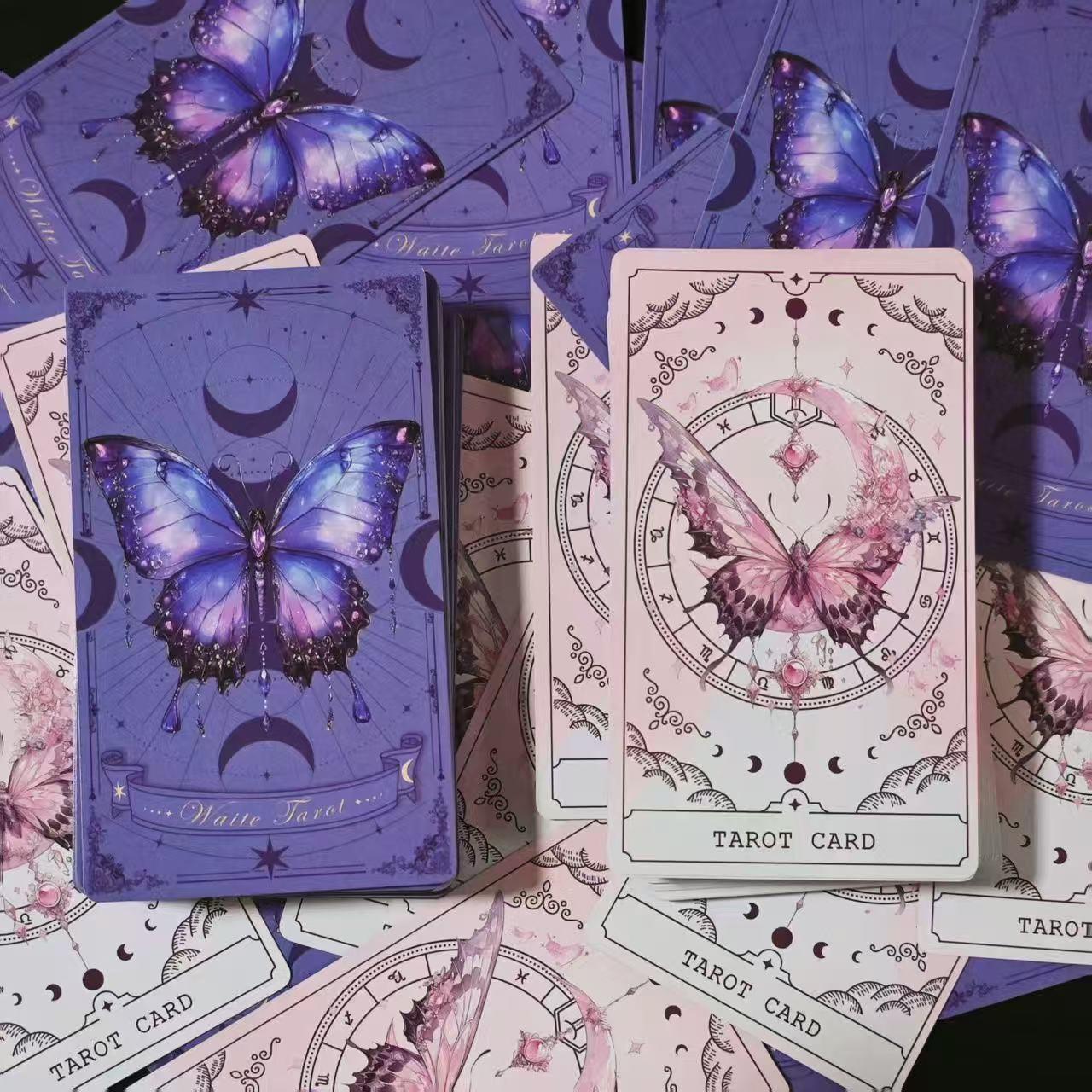 Tarot韦斯特塔罗牌经典78张塔桌罗新款原创学习塔牌粉色蝴蝶卡牌