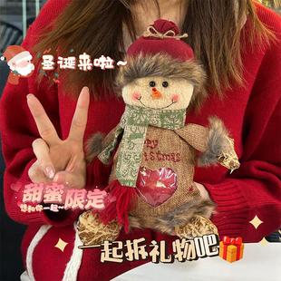 圣诞节苹果袋圣诞老人雪人糖果袋平安夜儿童礼物袋子立体升级礼物