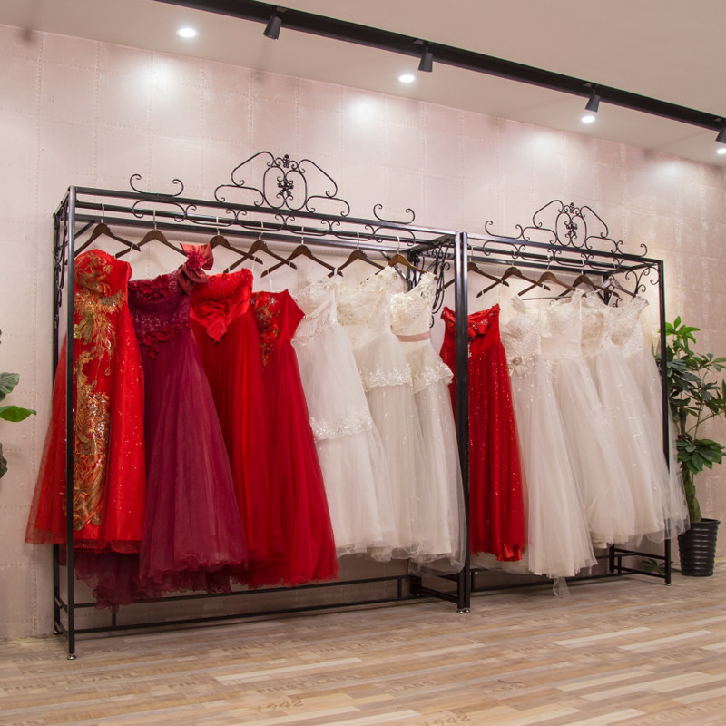 欧式铁艺婚纱架婚纱店衣架落地高档影楼婚纱展示架旗袍礼服挂衣架
