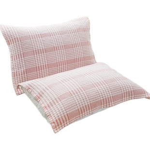 纯棉纱布灰色枕巾男生简约一对装单人防油头盖巾夏季夏天成人大人