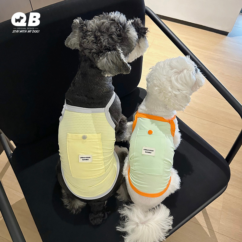 QB宠物狗狗冷感背心吊带帽子雪纳瑞比熊博美柴犬柯基夏季透气衣服