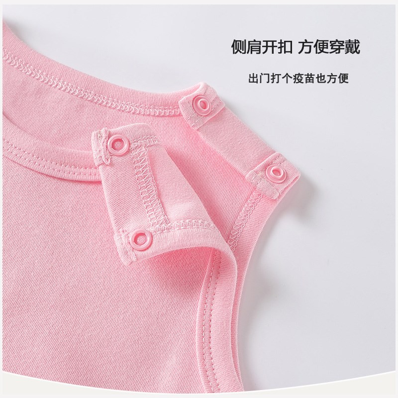 秋冬打底秋衣加厚背心婴儿睡衣护肚纯棉宝宝新生儿包屁衣连体哈衣