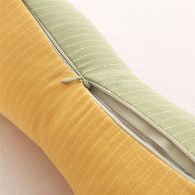 双层纱纯棉荞成人麦壳枕头龙韵单人枕套枕芯套三角颈椎骨头枕