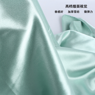 新款加厚水晶乱麻缎面哑光色丁绸缎旗袍裙装小西装外套晚礼服布料