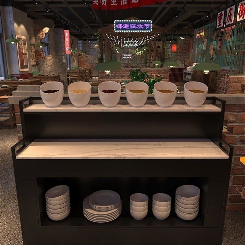 调料台商用火锅调料台蘸料柜火锅店饭店餐厅麻辣烫酱料柜一体料台