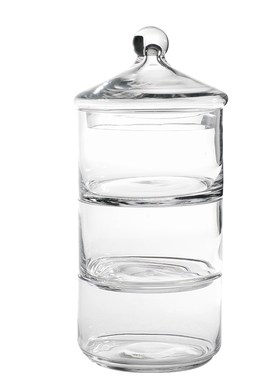 多层玻璃干果西点罐糖缸样板间厨房烘培店西餐厅装饰品摆件