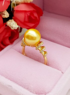 母贝珍珠戒指女 时尚个性 食指指环戒圈装饰网红 百搭天然 送女友