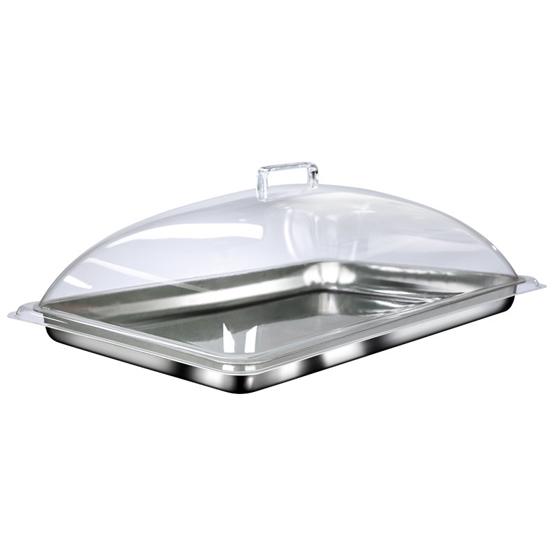 2件套 长方形塑料食品盖防尘罩带托盘套装展示柜熟食蛋糕保险盖子