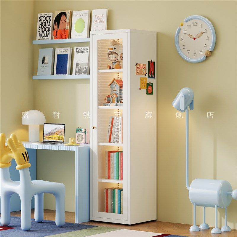 铁艺窄柜儿童小书柜书架电视机旁边的置物柜墙角落地靠墙储物柜子