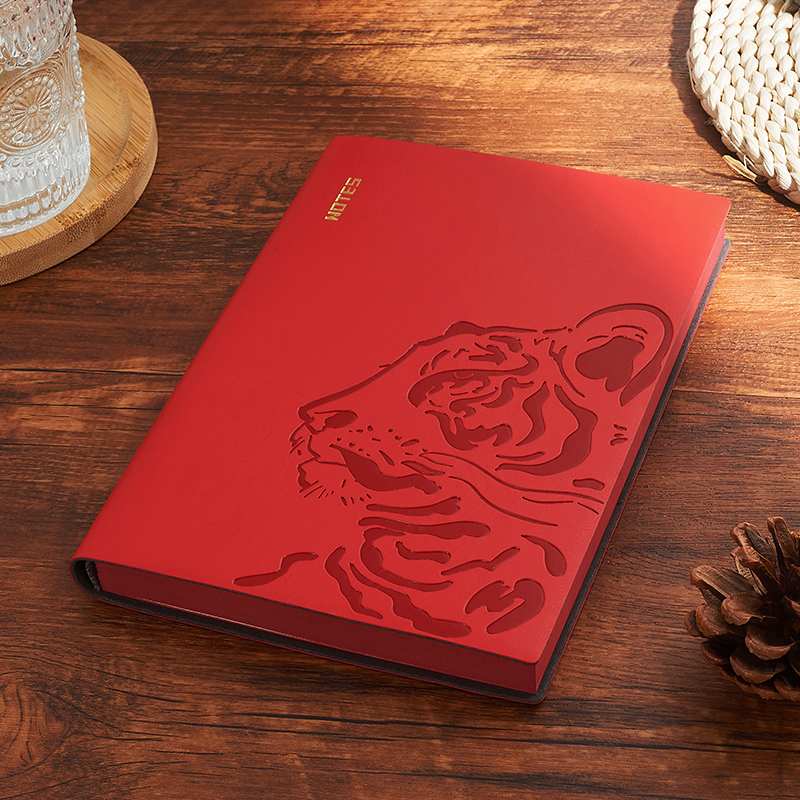 a5商务办公用笔记本子虎年软皮面精致高级加厚简约大学生日记本超