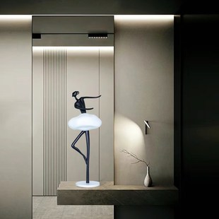 轻奢玄关芭蕾舞人艺术壁龛大摆件客厅入户轻奢抽象落地雕塑装 饰品