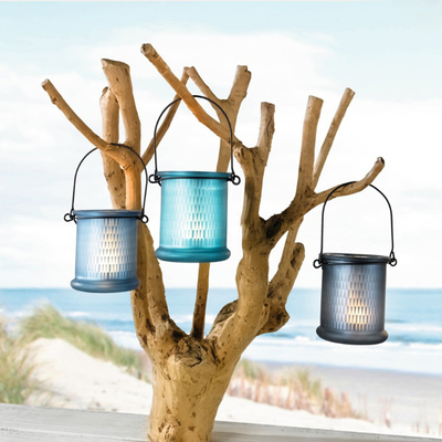 【岛拉】彩色玻璃烛杯蜡烛台 浪漫装饰磨砂珠光磨砂杯蜡烛杯摆件