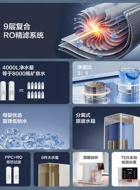TOKIT厨几即热台式矿泉净直饮富锶RO反渗透饮水机器