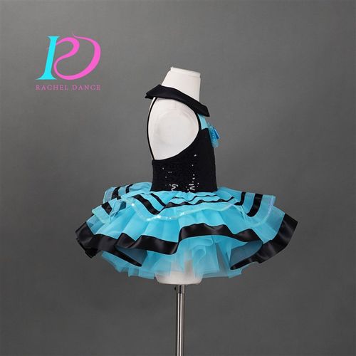 芮其儿新款亮片舞蹈裙蓬蓬纱裙儿童公主芭蕾舞蹈比赛表演出服