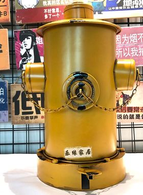 铁艺垃圾桶美式做旧风格脚踏式消防栓复古工业风垃圾筒摆件装饰品