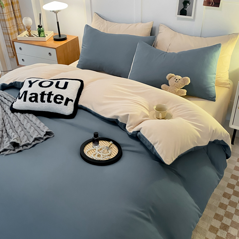 磨毛四件套床单被套床品单件冬天被罩儿童床上用品宿舍三件套单人