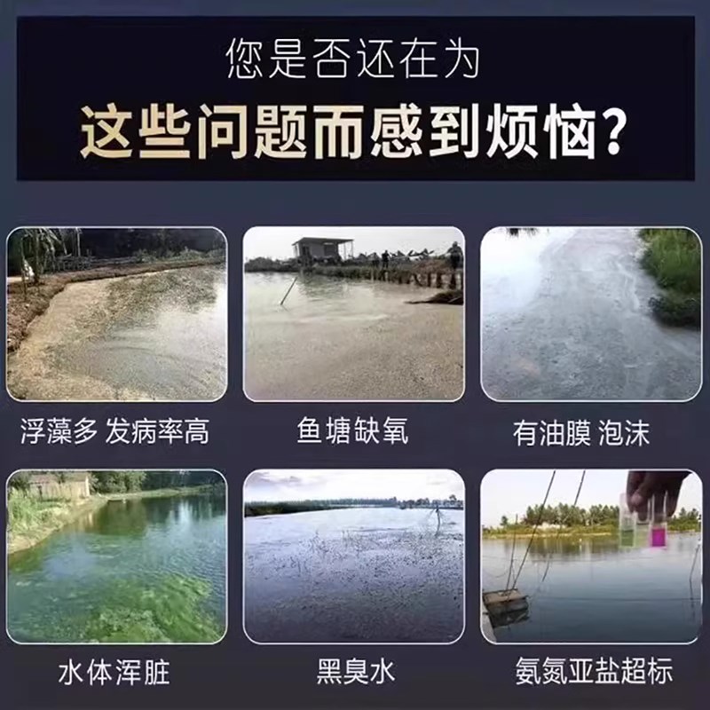 鱼塘水质净化剂除铁锈水净水剂池塘变清去油膜消毒杀菌药水立清灵