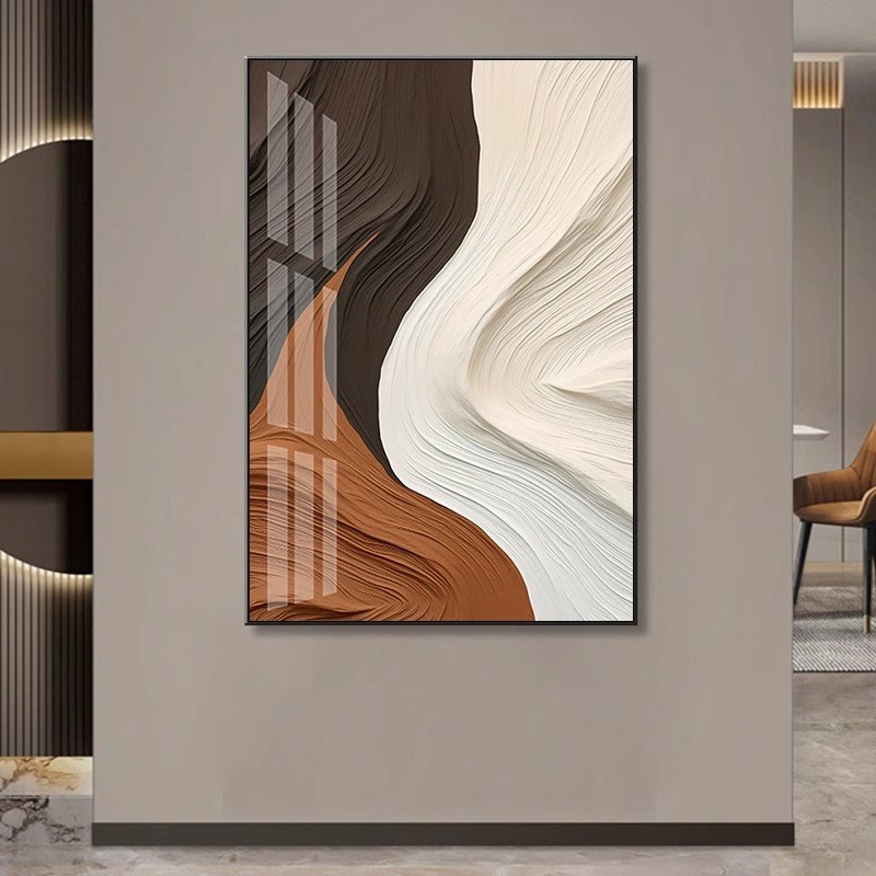 轻奢玄关背景墙装饰画肌理立体感几何纹理客厅墙挂画入户走廊壁画图片