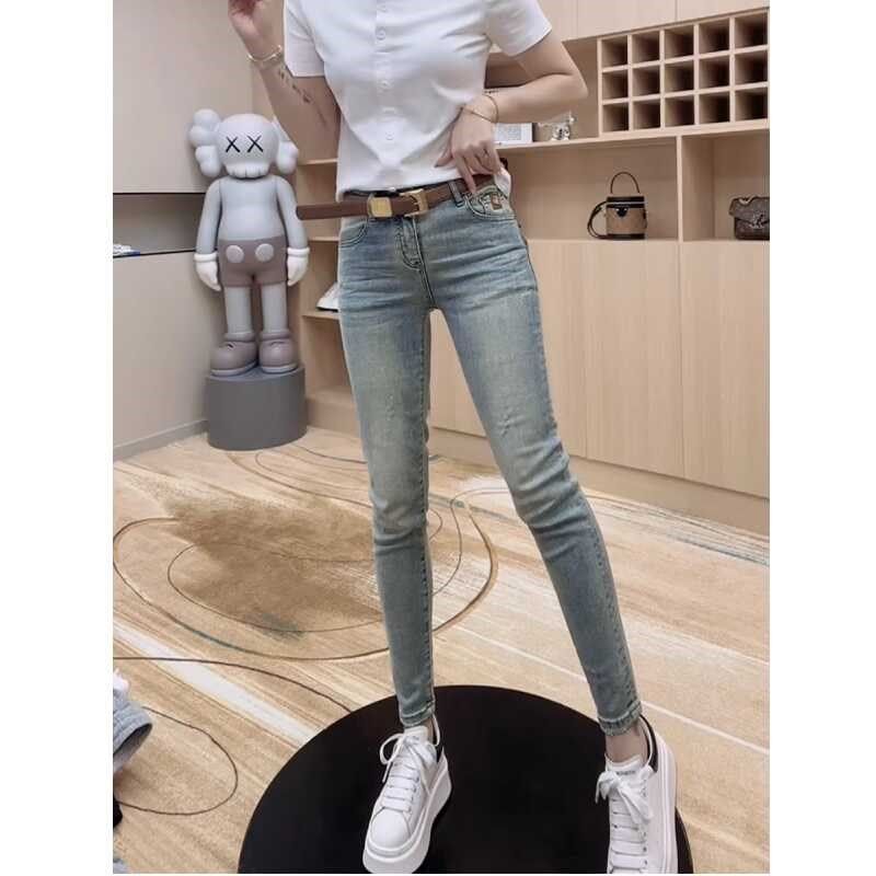 胖mm大码欧版小脚牛仔裤女秋季高腰弹力修身紧身怀旧显瘦九分裤春,女装/女士精品,大码裤装,淘宝优惠券,粉丝福利购,淘宝优惠卷