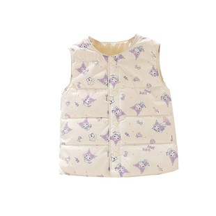 洋气 女宝宝卡洛米内搭保暖背心外搭 女童羽绒卡通外穿轻薄款 马甲