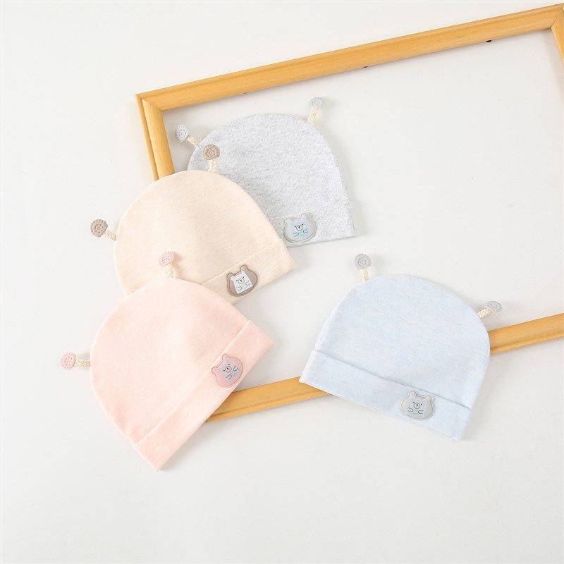 新生婴儿儿帽子0一3月纯棉帽男女宝宝刚出生满月无骨囟门帽春秋夏