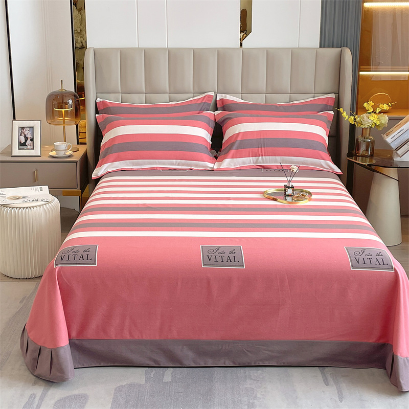 加厚纯棉磨毛床单单件冬床上全棉布女被单子单双人加大床单三件套