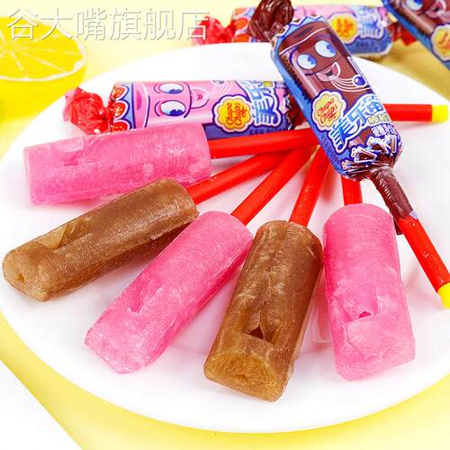 美乐笛口哨棒棒糖草莓味糖果学生童年怀旧解馋小零食休闲食品小吃