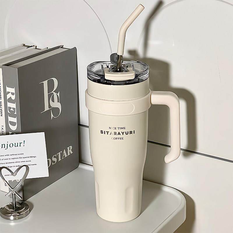 2024新款大号大容量办公室冰霸杯子吸管保冷保温水杯男女生高颜值