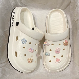 女夏季 女款 外穿2025新款 防滑防臭舒适沙滩拖鞋 厚底eva凉鞋 洞洞鞋