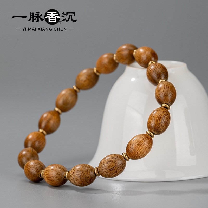 【水滴珠】印尼爪哇岛沉香手串水滴珠单圈木手链简约复古创意手链
