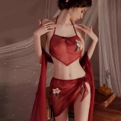 肚兜女古风汉服女士肚兜女士睡衣系带成人古代红肚兜护胃宫廷刺绣