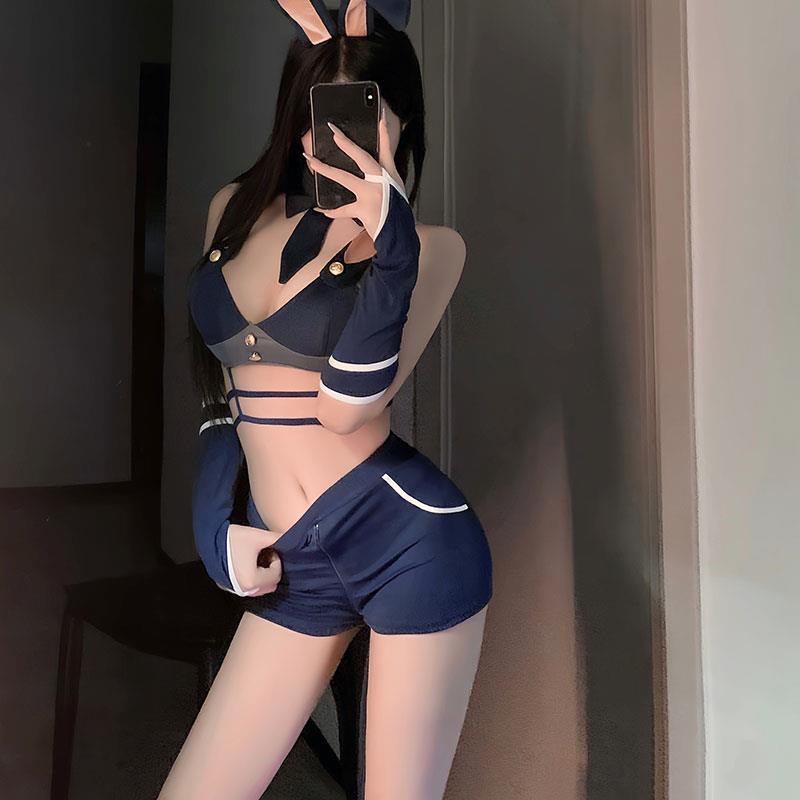 兔子警官cos制服性感内衣纯欲床上吊带特色q趣味兔女郎诱惑装qqny