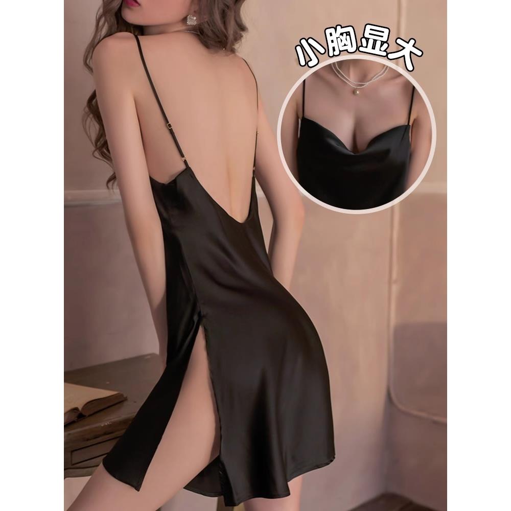 2025新款睡裙女春秋夏性感冰丝火辣薄款高级感纯欲风蕾丝吊带睡衣