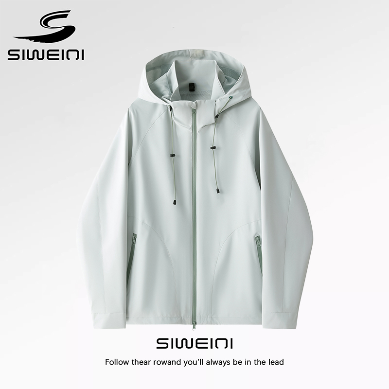 思威琪户外冲锋衣男女款春秋季防风防水可拆卸帽登山服外套潮