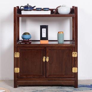 瑞呈堂茶水柜餐边柜新中式实木家具茶桌边柜老榆木储物柜储物架