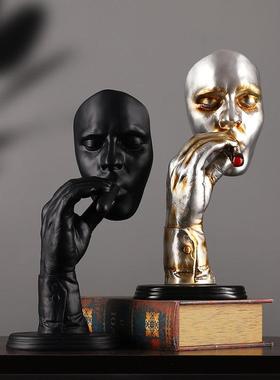 烟者创意摆件装饰品客厅复古抽象桌面酒架电视柜酒吧摆设工艺品