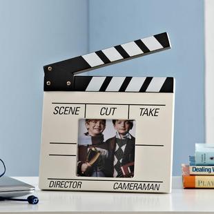 相框摆台个性创意电影场记板6寸简约男孩房装饰相架家居饰品摆件
